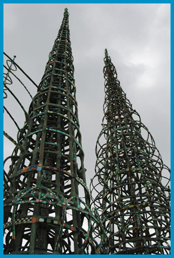 Rodia's Watts Towers on a stormy day